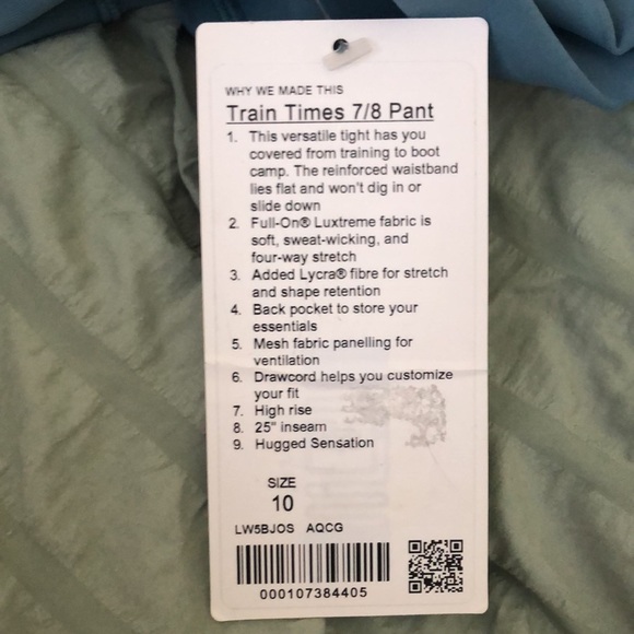 NWT lululemon Train Times 7/8 Pant - Picture 4 of 4